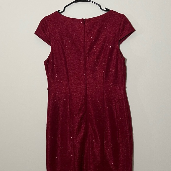 Alyx glittery sparkle red burgundy fitted cocktail dress - size 10 - Picture 5 of 5